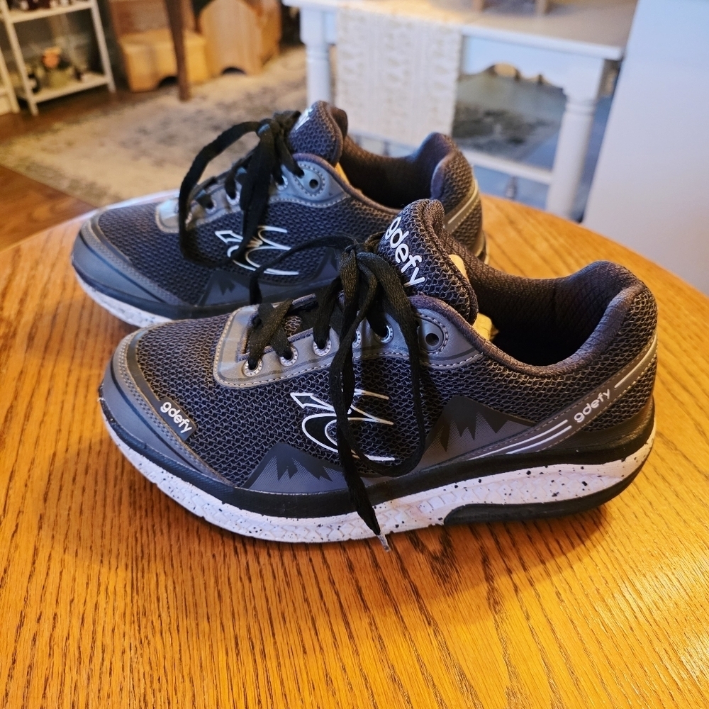 Gdefy Women's Black purple Athletic Walking Shoes rocker comfort support roomy
